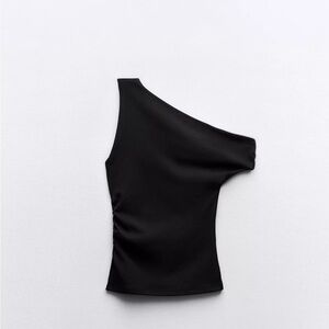 Zara Black Asymetric Top -  Size Medium